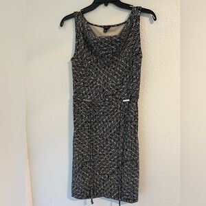 Ann Taylor Monochrome Textured Midi Dress